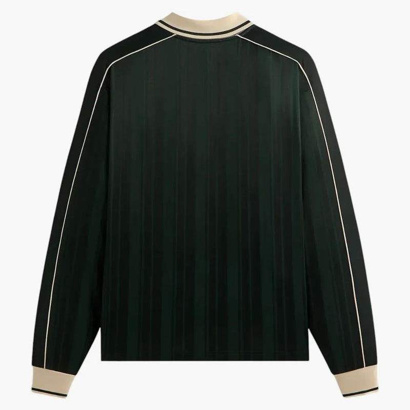 Kith Pinstripe Tricot Panelled Long Sleeve Tap In Polo Stadium