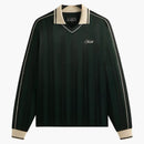 Kith Pinstripe Tricot Panelled Long Sleeve Tap In Polo Stadium