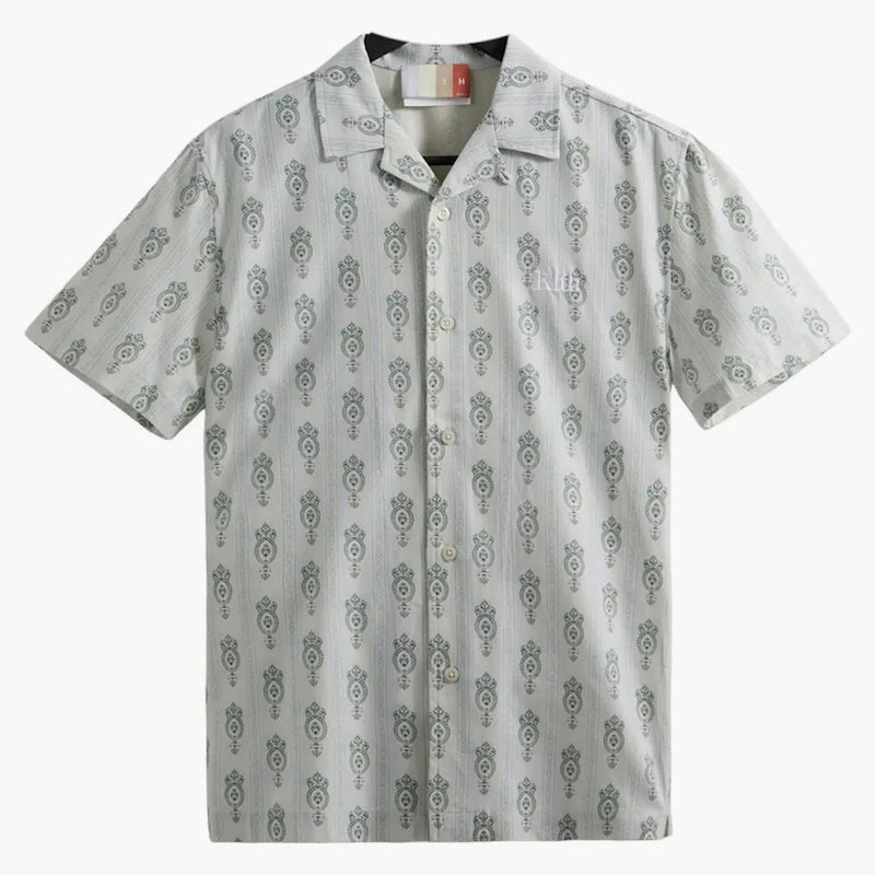 Kith Printed Thompson Stiped Ornament Camp Collar Shirt Atlas