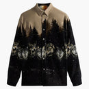 Kith Printed Wolves Cord Ludlow Shirt Black
