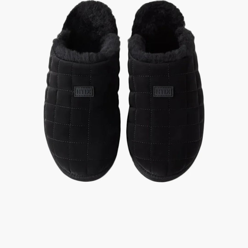 Kith Puffed Classic Logo Slipper Kithmas Black