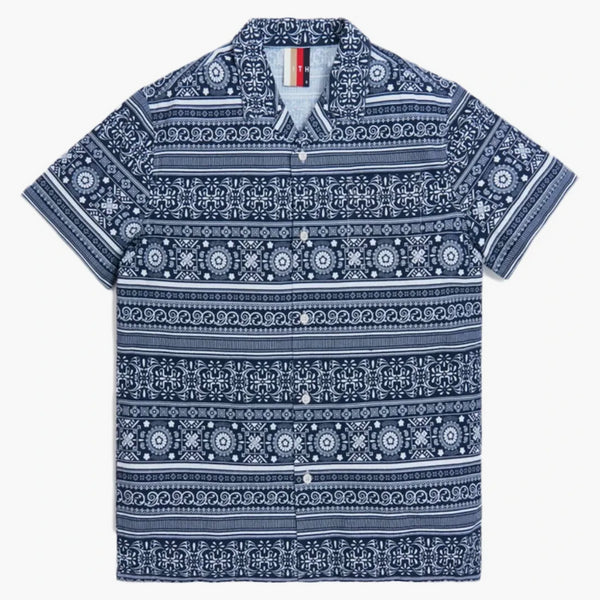 Kith Seersucker Camp Shirt Navy/white