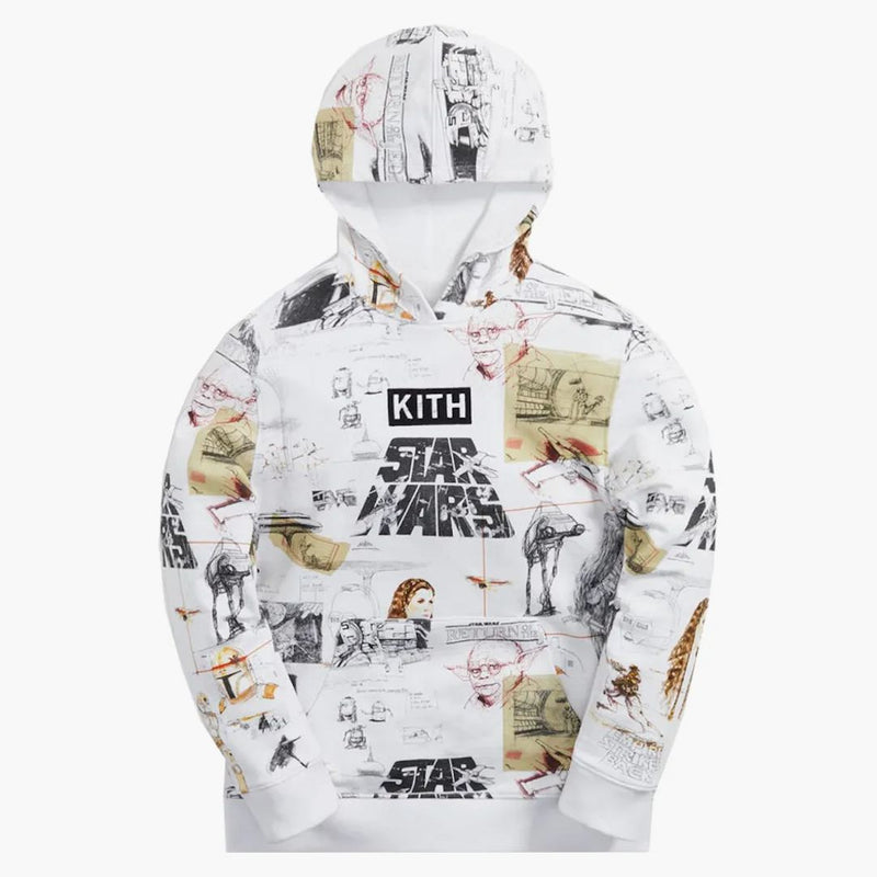 Kith X Star Wars Kids Sketches Hoodie White