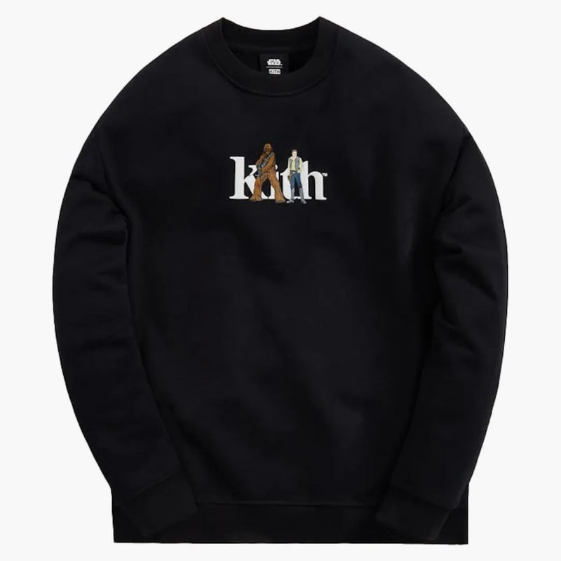 Kith X Star Wars Solo And Chewie Serif Crewneck Black