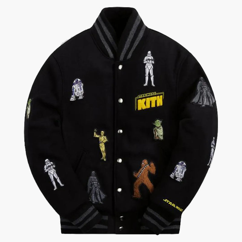Kith X Star Wars For Golden Bear Varsity Jacket Black