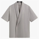 Kith Striped Twill Thompson Crossover Shirt Light Heather Grey