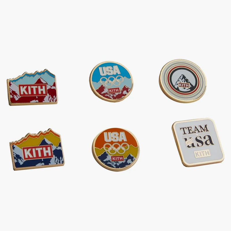 Kith Team USA Olympics smaltovaný pin set Gold Metal