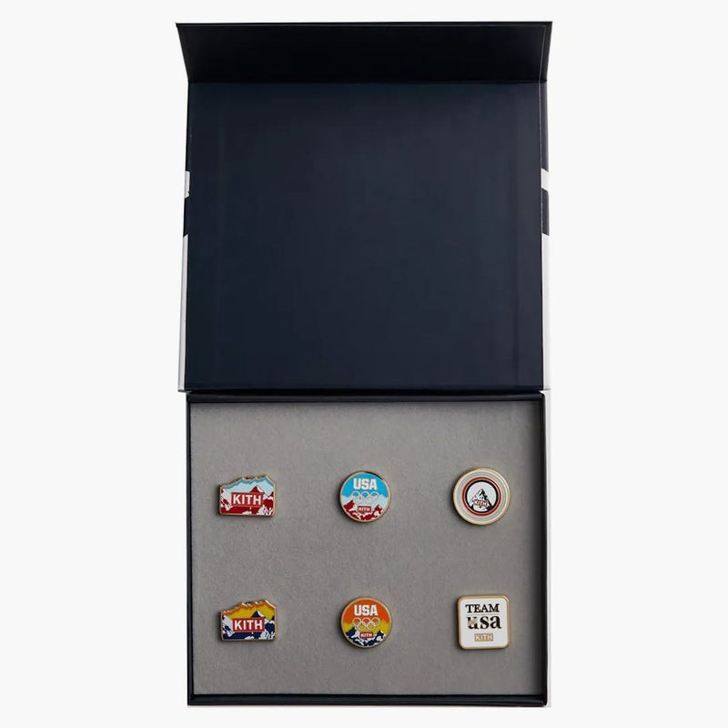 Kith Team USA Olympics smaltovaný pin set Gold Metal