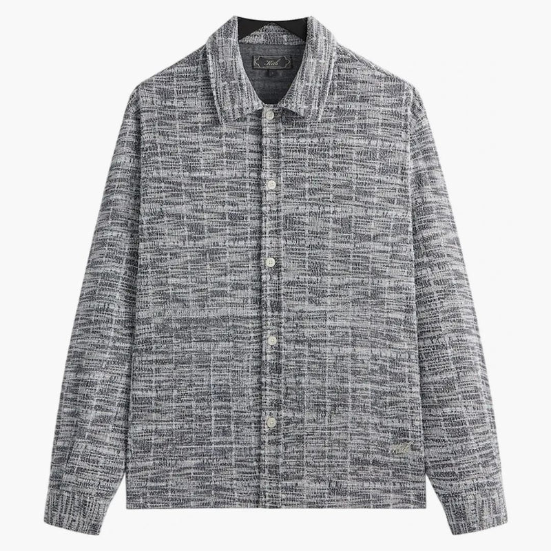 Kith Tweed Long Sleeve Boxy Collared Overshirt Nocturnal