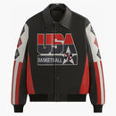 Kith Usa Basketball Leather Jacket Black