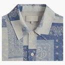 Kith Washed Paisley Long Sleeve Boxy Collared Overshirt Light Indigo