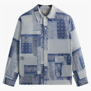 Kith Washed Paisley Long Sleeve Boxy Collared Overshirt Light Indigo