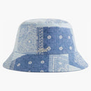 Kith Washed Paisley Dawson Reversible Bucket has Light Indigo