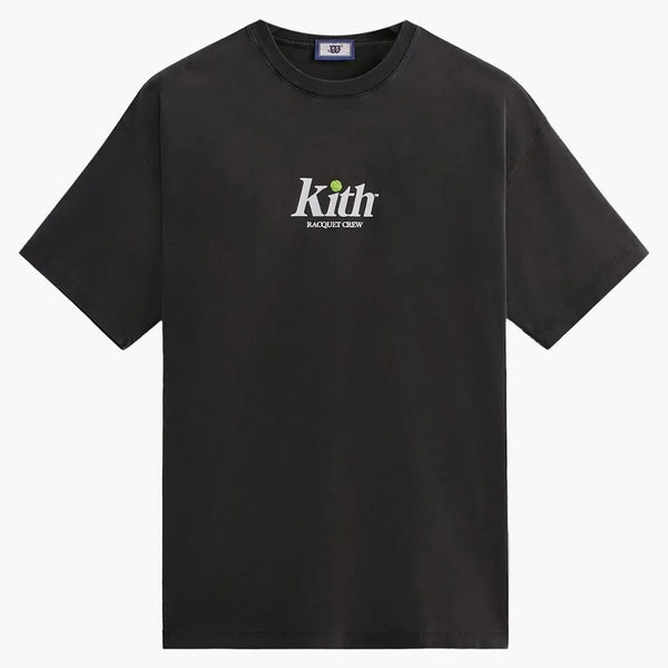 Kith Wilson Racquet Crew Logo Vintage Tee Black