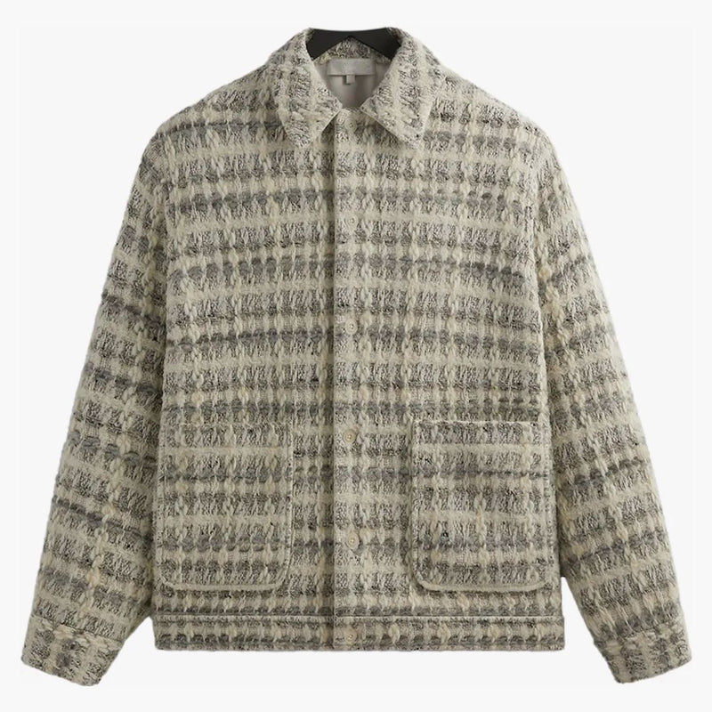 Kith Windowpane Tweed Boxy Collared Overshirt Atrium