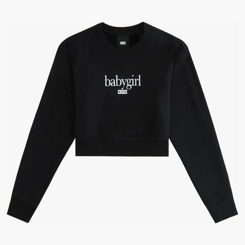 Kith Women Aaliyah Babygirl Lynn Cropped Crew Black