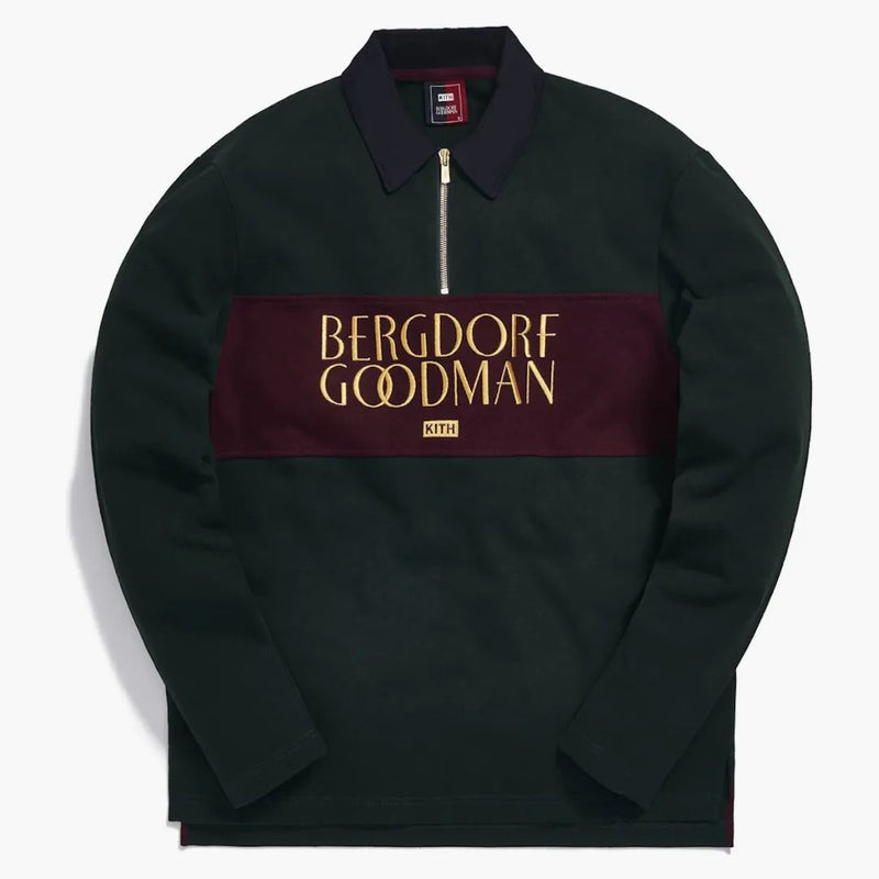 Kith pro Bergdorf Goodman L/S Quarter Zip Forest Green
