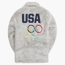 Kith For Team Usa Faux Fur Coaches Jacket Concrete