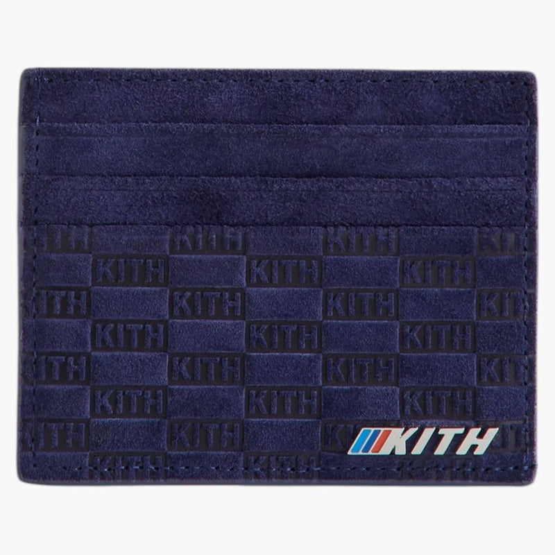Kith X Bmw Monogram Suede Card Holder Techno Violet