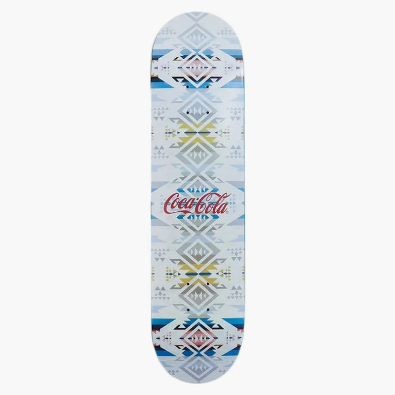 Kith X Coca Cola Pendleton Logo Skateboard Deck White Sand