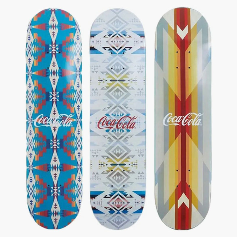 Kith X Coca Cola Pendleton Skateboard Tuscan Teal/ White Sand/ Wyeth Trail Set