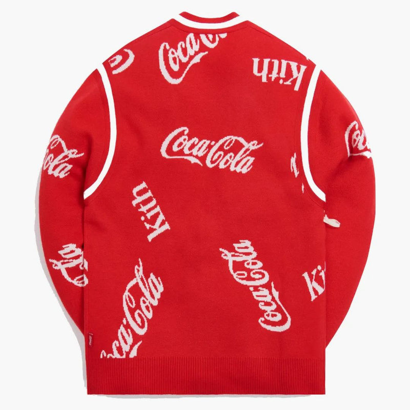 Kith X Coca-cola X Mitchell & Ness Coke Logo Cardigan Red