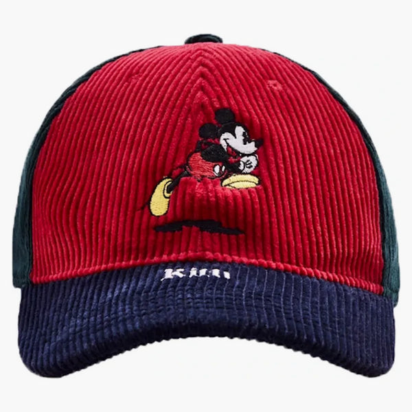 Kith X Disney Colorblocked Corduroy Mickey Cap Red