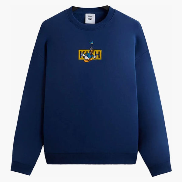 Kith X Disney Mickey & Friends Donald Duck Classic Logo Williams Crewneck Cyanotype