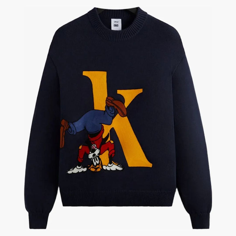 Kith X Disney Mickey & Friends Goofy K Crewneck Sweater Nocturnal