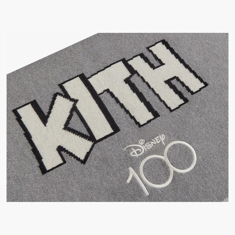 Kith x Disney Mickey & Friends pletený mickey šátek světle heather šedá