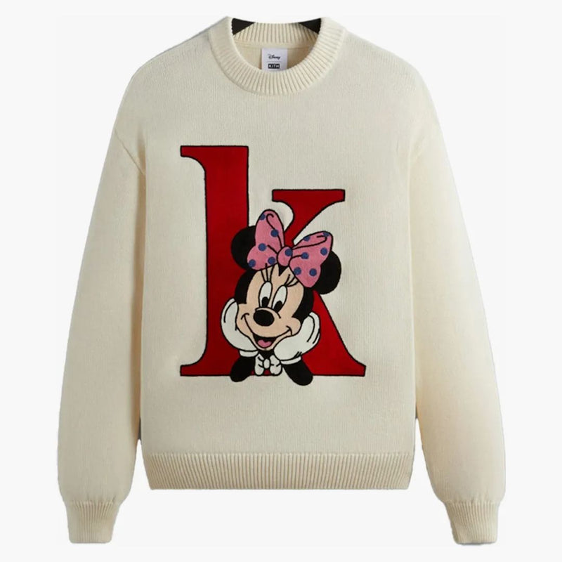 Kith X Disney Mickey & Friends Minnie K Crewneck Sweater Sandrift