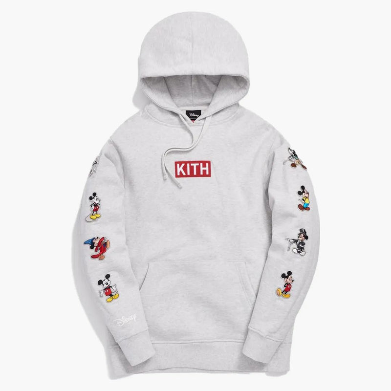 Kith x Disney Mickey Sleeve Patches Hoodie Heather Grey
