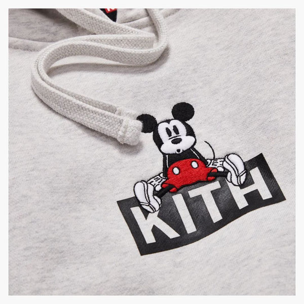 Kith x Disney Sedící klasické logo Mickey Hoodie Heather Grey