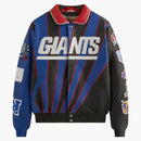 Kith X Jeff Hamilton Nfl Giants Leather Varsity Jacket Multicolor