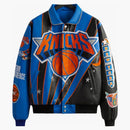 Kith X Jeff Hamilton New York Knicks Leather Varsity Jacket Black