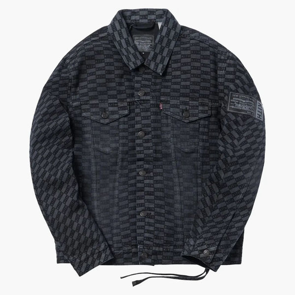 Kith X Levis jävla raka AOP Trucker Jacket svart