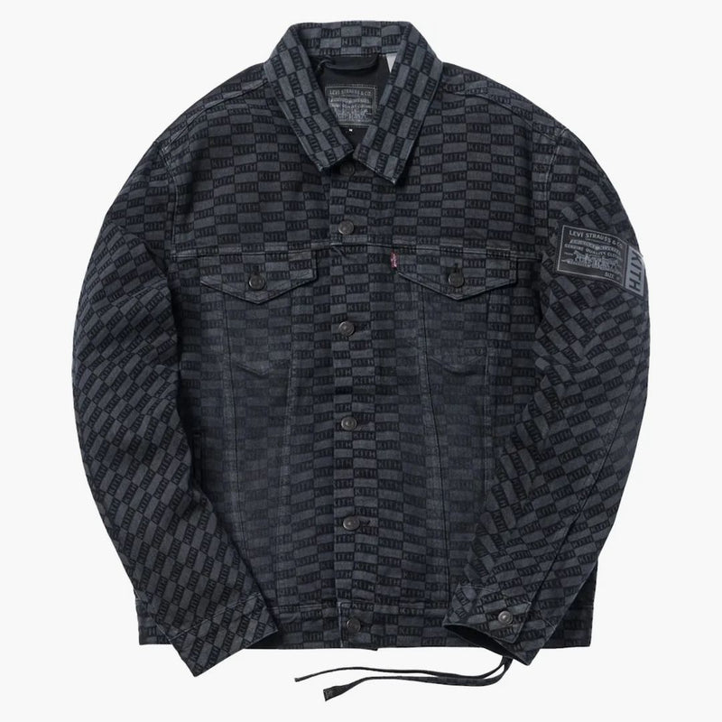 Kith X Levis jävla raka AOP Trucker Jacket svart
