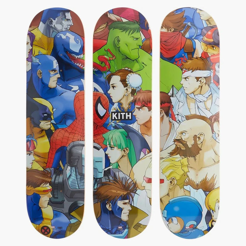 Kith X Marvel Capcom Triptych Set Of 3 Skateboard Deck