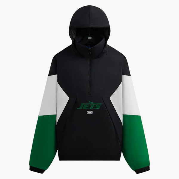 Kith X Nfl 47 Jets Quarter Zip Anorak With Hood Black