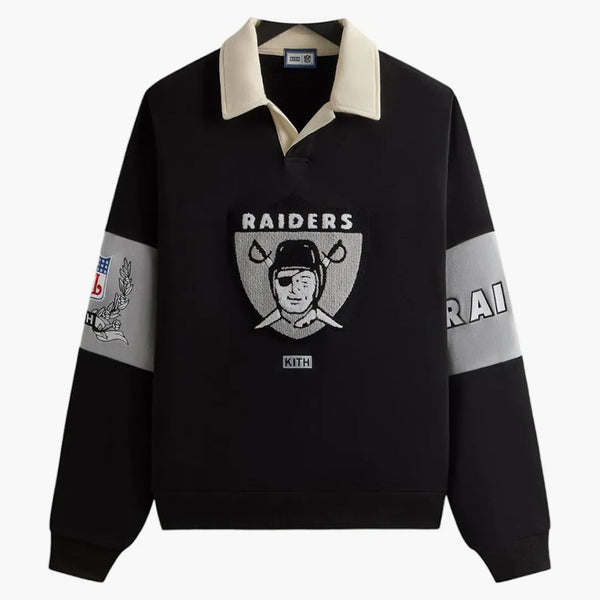 Kith X Nfl 47 Raiders Nelson Collared Pullover Black