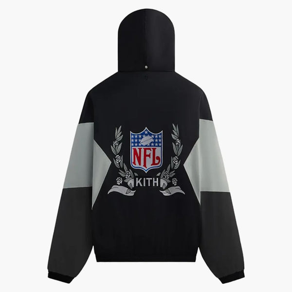 Kith X Nfl 47 Raiders Quarter Zip Anorak With Hood Black