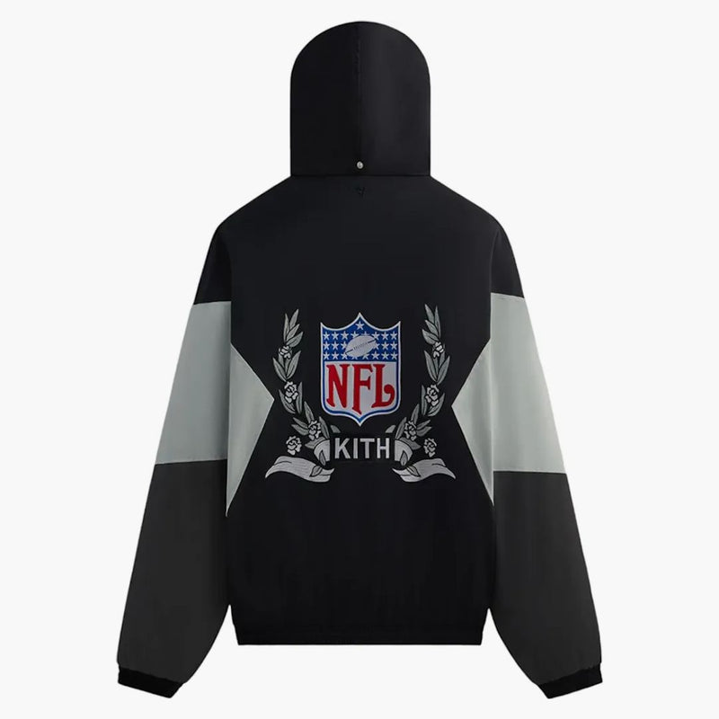 Kith X Nfl 47 Raiders Quarter Zip Anorak With Hood Black