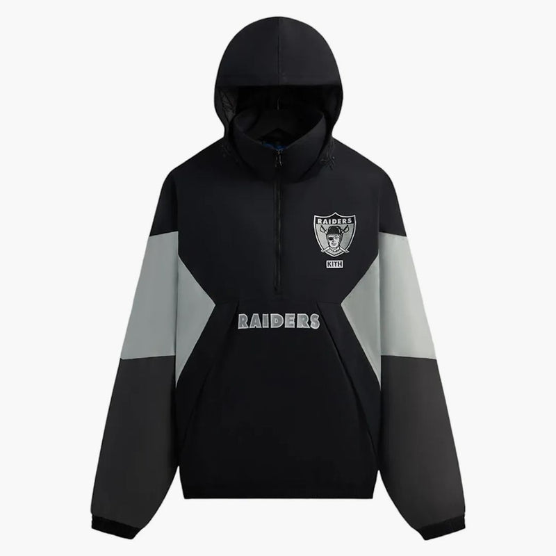 Kith X Nfl 47 Raiders Quarter Zip Anorak With Hood Black