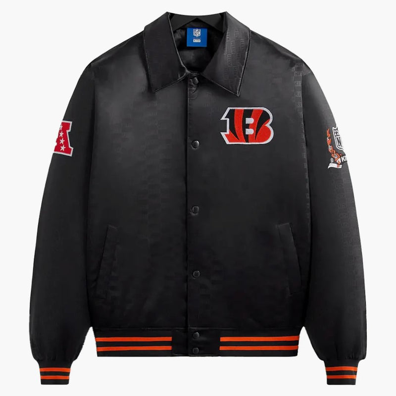 Kith X NFL Bengals Satin Bomber Jacket Blacket Blacket
