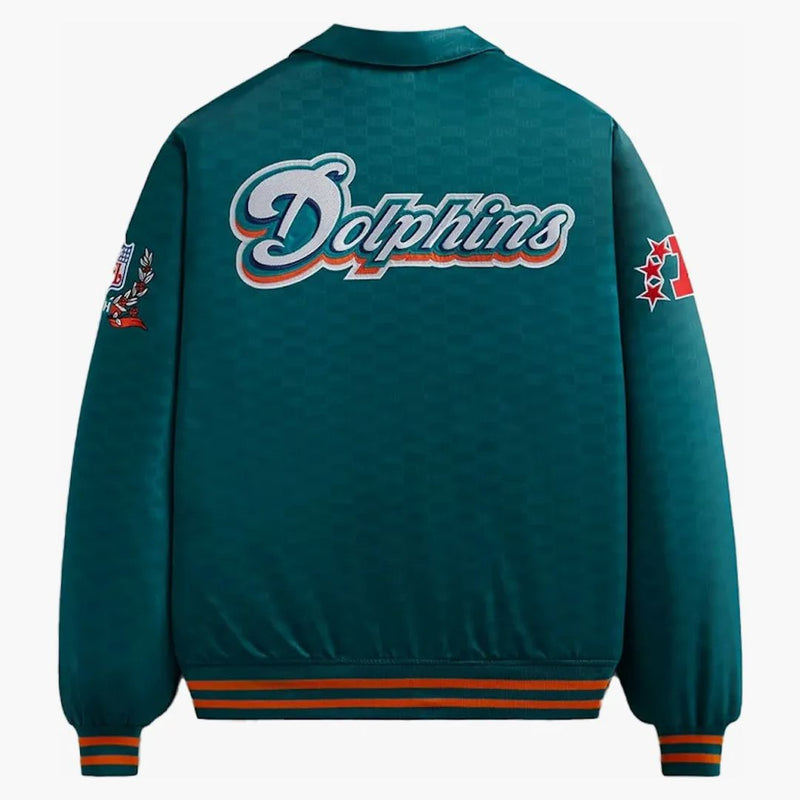 KITH X NFL Dolphins Satin Bomber Jacket Center