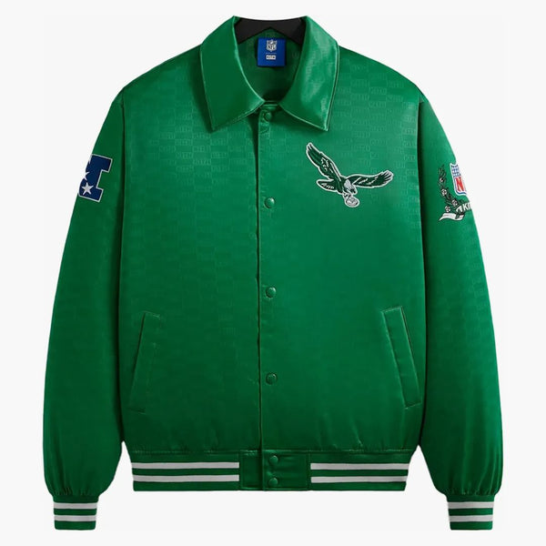 Kith x nfl Eagles satén bombardovací bunda papouška