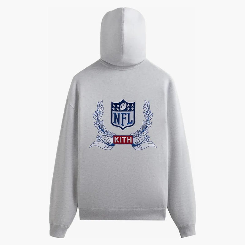 Kith X NFL Giants Laurel Hoodie Light Heather Grey