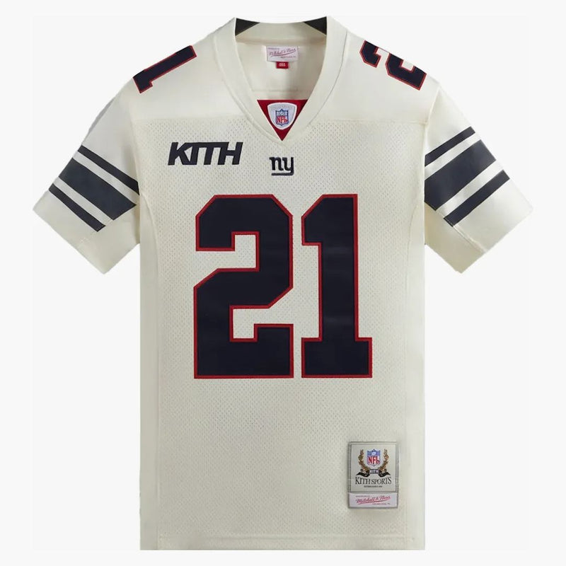 Kith X Nfl Giants Mitchell & Ness Tiki Barber Jersey Sandrift