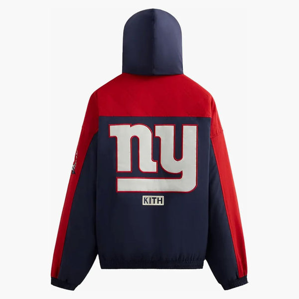 Kith X NFL Giants Quarter Zip Anorak med Hood Nocturnal