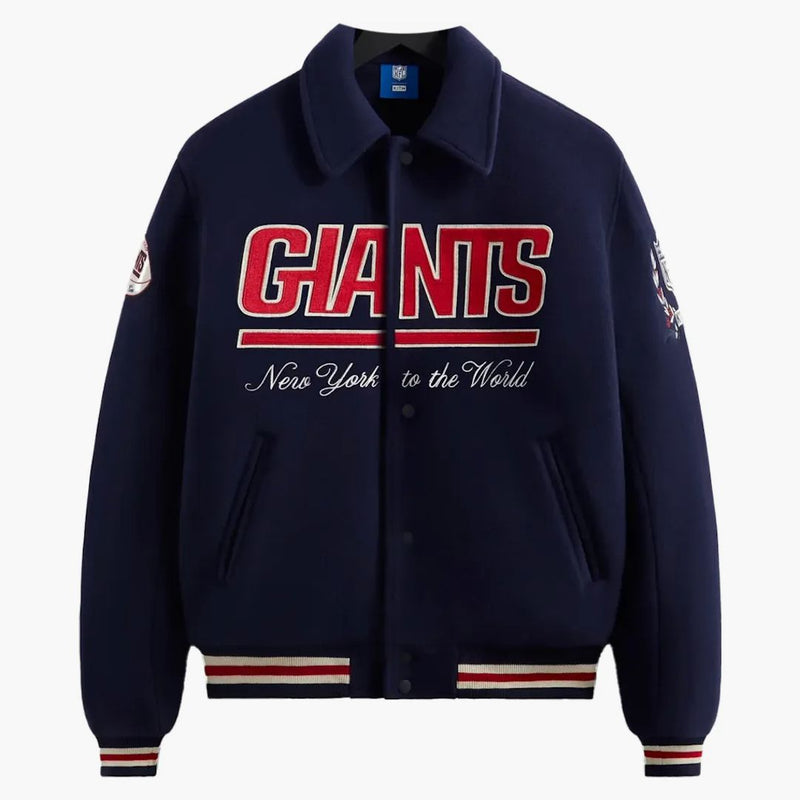 Kith X NFL Giants Wool Collared Coaches Jacket Nocturnal